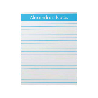 Bloco De Notas Azul Céu Elegante Carta 8.5x11 Tamanho Grande Impr