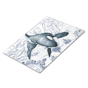 Bloco De Notas Azul de Mapa Orca