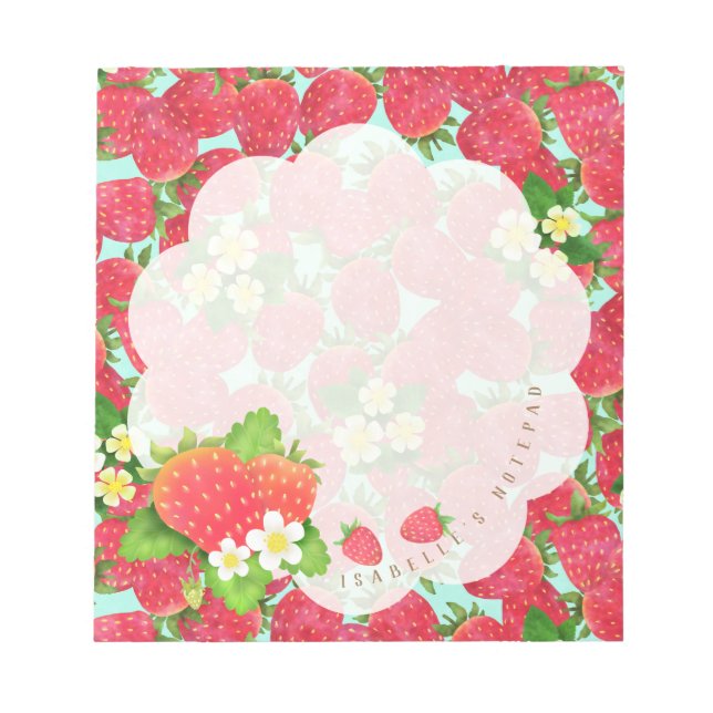 Bloco De Notas Azul de Morango (Frente)