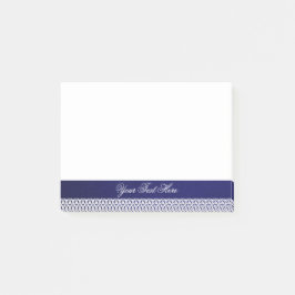 Bloco De Notas Azul-marinho branco Elegante personalizado