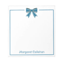 Azul Préppy e Laço Branco Personalizado