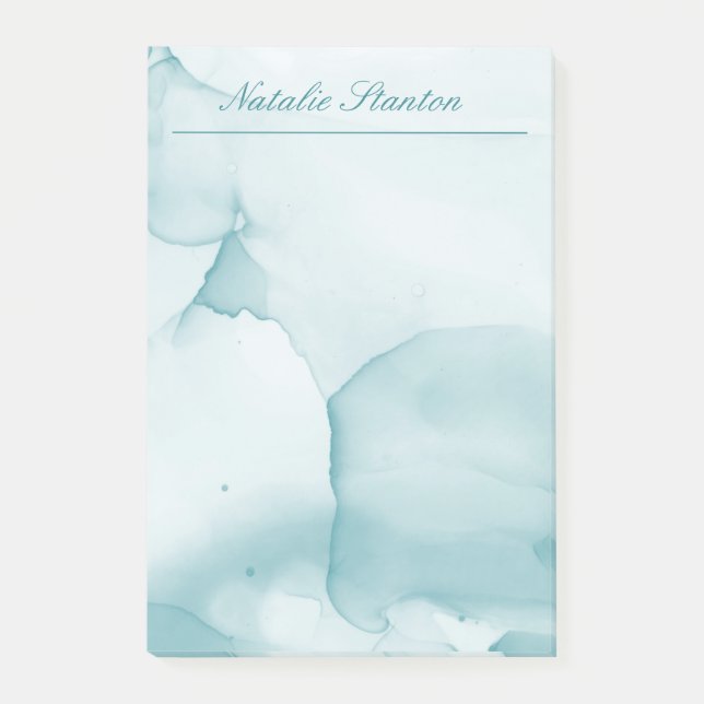 Bloco De Notas Azul profissional e aquarela branca (Frente)