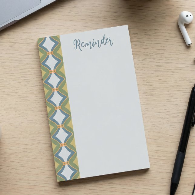 Bloco De Notas Azul Retro Verde (Classy and cute at the same time. Great for gifting mom, teacher or yourself. Hand drawn with love)