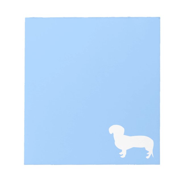 Bloco De Notas Azul Silhouette Dachshund (Frente)