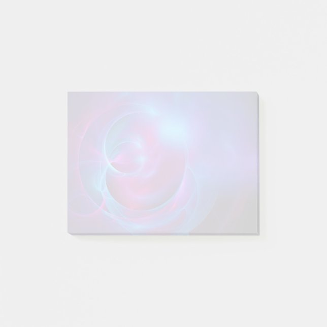 Bloco De Notas Azul, violeta, cor-de-rosa, fractal suave (Frente)