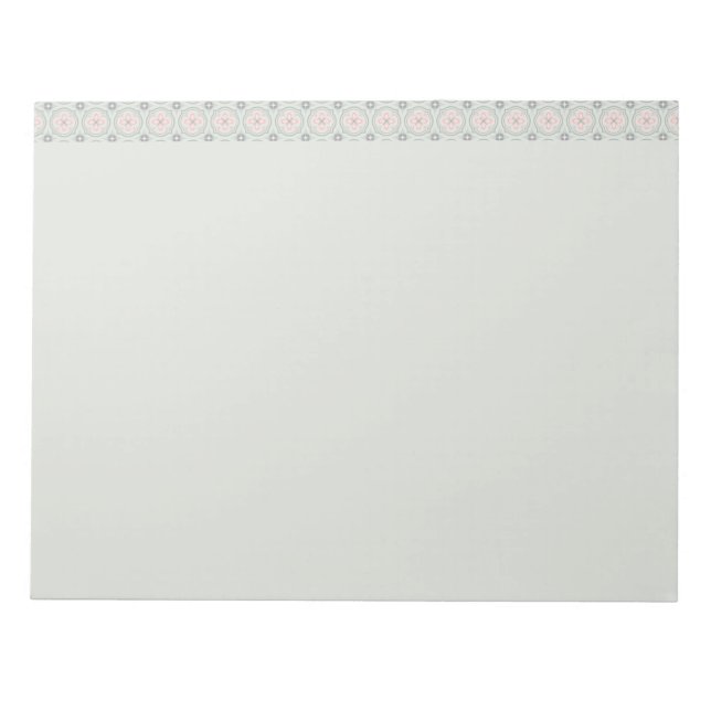 Bloco De Notas Azulejos Florais Pastel Verde (Frente)