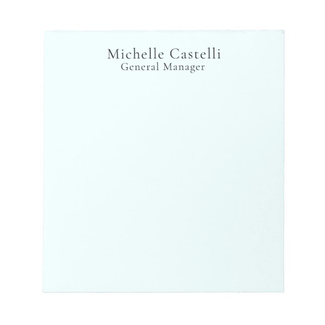 Bloco De Notas Azure Blue Professional Unique Classical Simple (Frente)