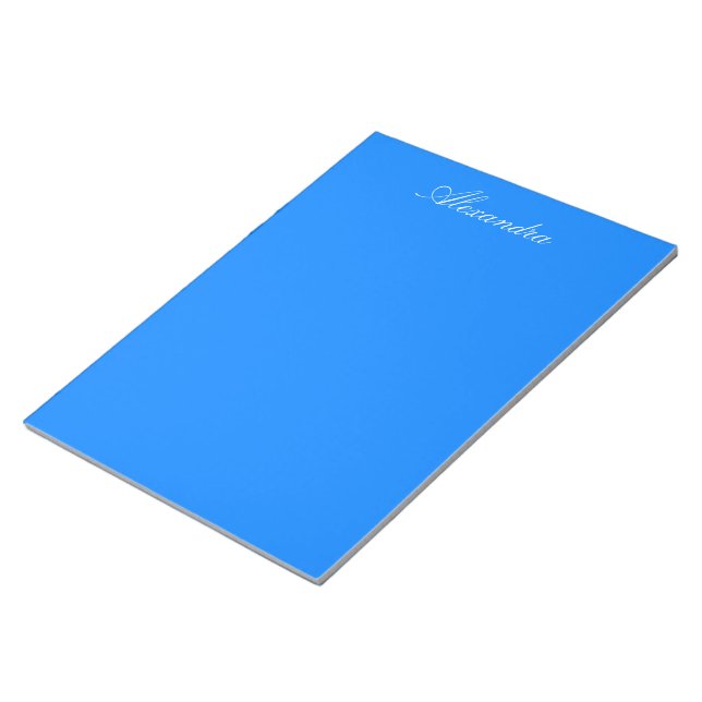 Bloco De Notas Azure Solid Color Personaliza-o (Inclinado)