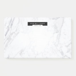 Bloco De Notas B limpo de mármore minimalista chique à moda & W