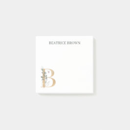 Bloco De Notas B Monograma Floral Personalizado