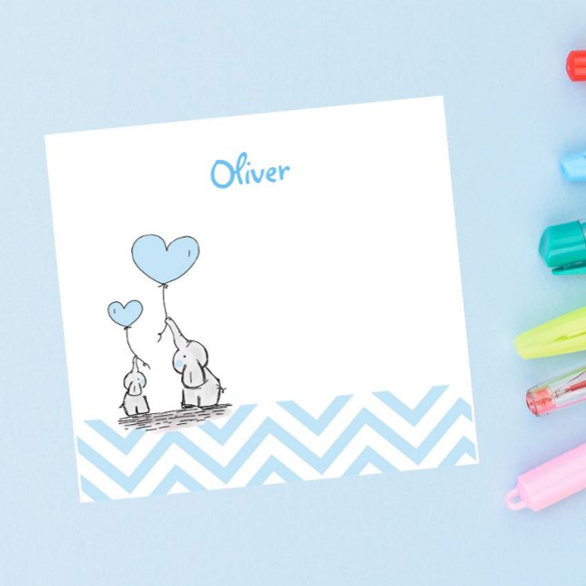 Bloco De Notas Baby Blue Elephant Personated Baby Boy (Criador carregado)