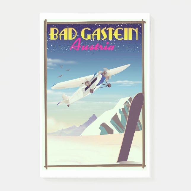 Bloco De Notas Bad Gastein Austria Snowboard poster (Frente)
