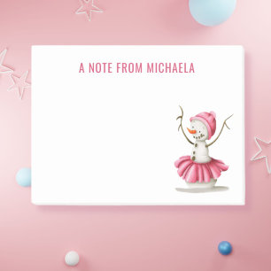 Bloco De Notas Bailarino de Ballet do Homem de Neve de Inverno