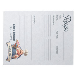Bloco De Notas Bakery Pastry Chef Baking Recipe Page Cookbook