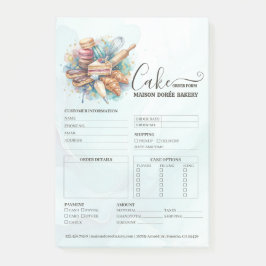 Bloco De Notas Bakery Store Pastry Chef Cake Baker Order Form