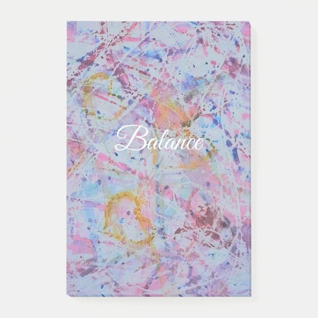 Bloco De Notas ​"Balance" Abstract Watercolor & Wax Resistance (Frente)