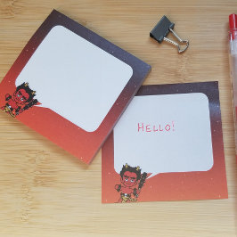 Bloco De Notas Balão de Fala do Oni Vermelho Yokai Japonês