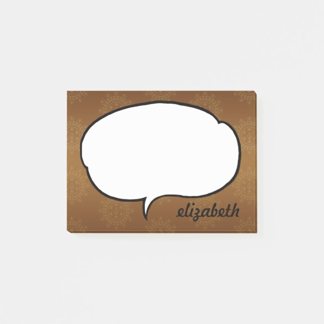 Bloco De Notas Balão de Fala Nome Personalizado (Frente)