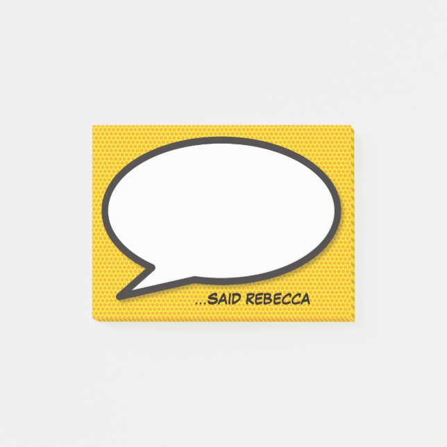 Bloco De Notas Balão de Fala Personalizado Quadrinhos Pop Art   (Frente)