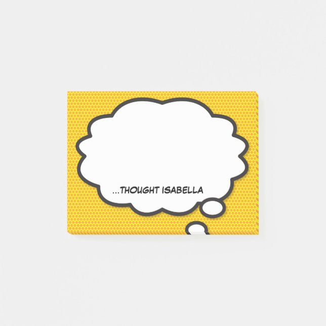Bloco De Notas Balão de Pensamento de Quadrinhos Personalizado Di (Frente)
