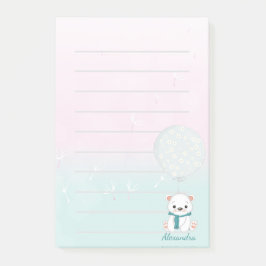 Bloco De Notas Balão de Urso Cortado para Fazer Lista de Aquarela