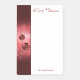 Bloco De Notas Balas de Natal Festivas Vermelhas com Texto Person