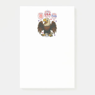 Bloco De Notas Bald Eagle com Fireworks - EUA 250 Anos 1776-2026