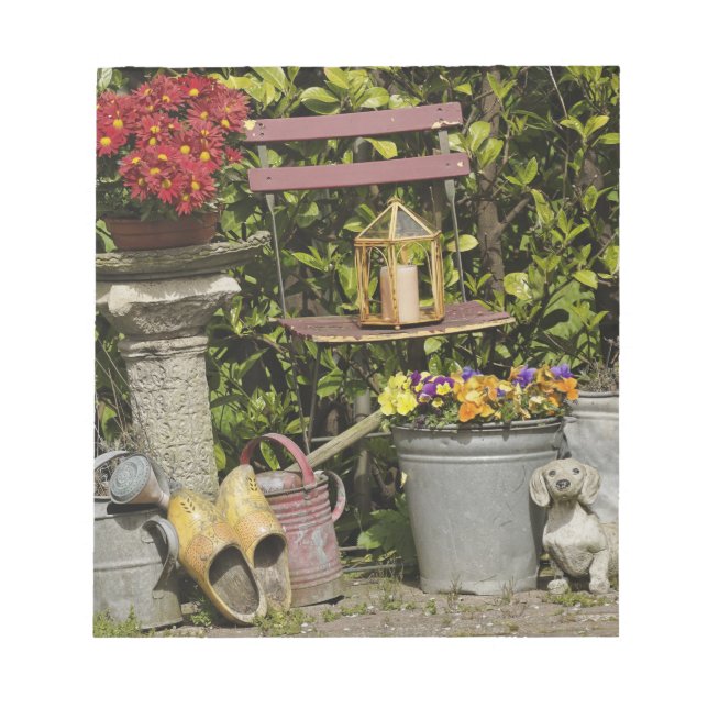 Bloco De Notas Baldes, sapatos e flores, Zaanse Schans, (Frente)