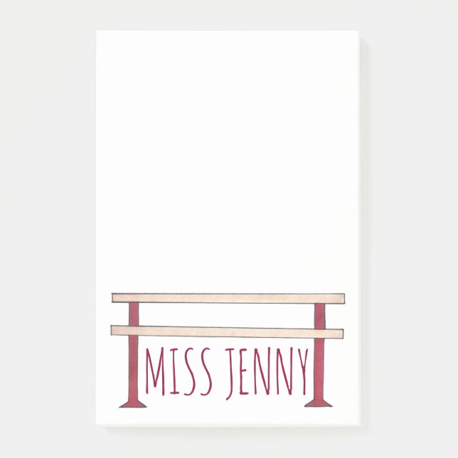 Bloco De Notas Balé Ballerina Dance Classe Studio Professor Barre (Frente)