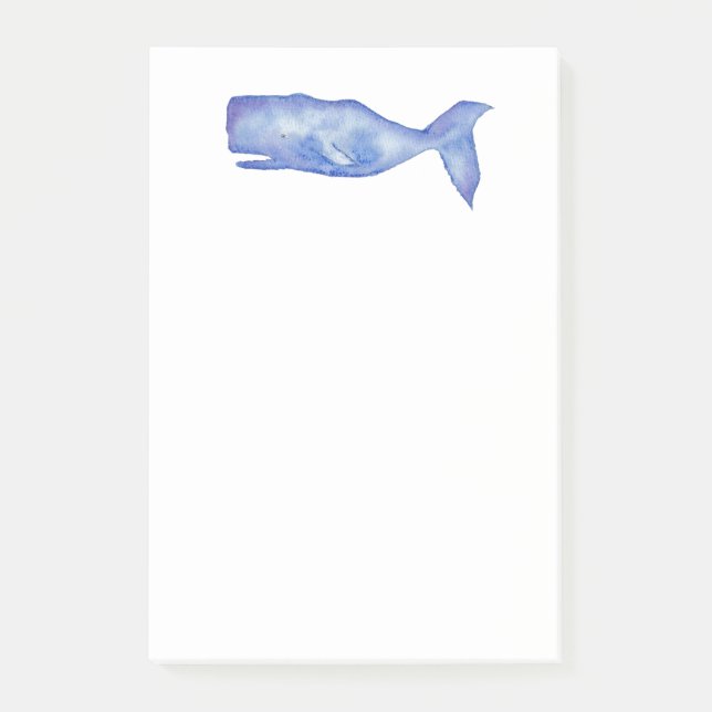 Bloco De Notas Baleia de Aquarela (Frente)