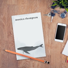 Bloco De Notas Baleia-jubarte com Aquarela Moderna