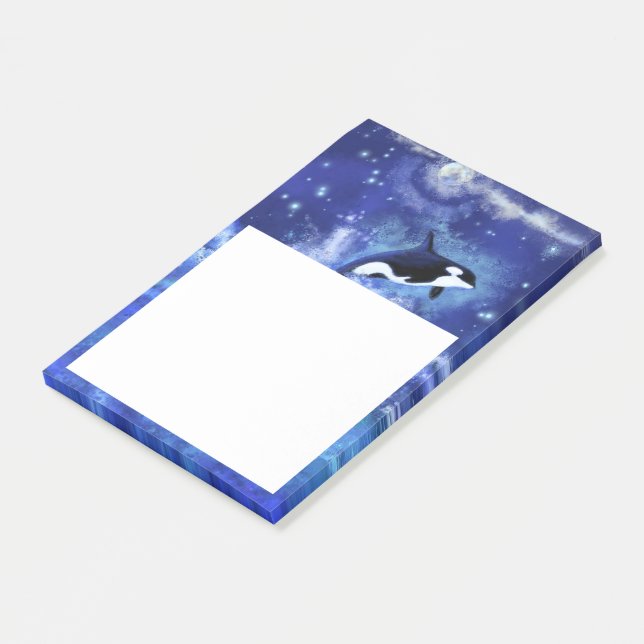 Bloco De Notas Baleias Assassinas na Lua cheia - Desenho de arte  (Inclinado)
