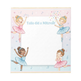 Bloco De Notas Ballerina Dancer Personalizou Mitzvah Nota Notepad