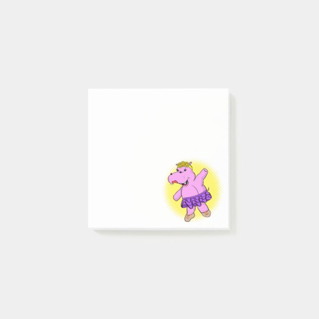Bloco De Notas Ballerina Hippo Com Tutu (Frente)