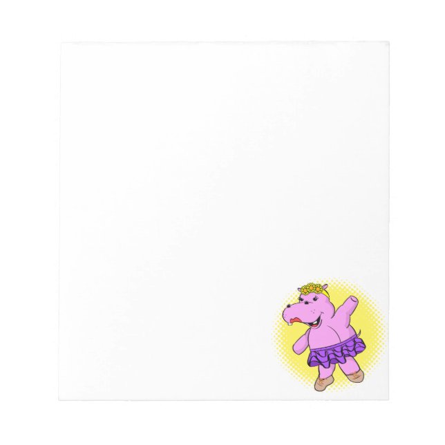 Bloco De Notas Ballerina Hippo Com Tutu (Frente)