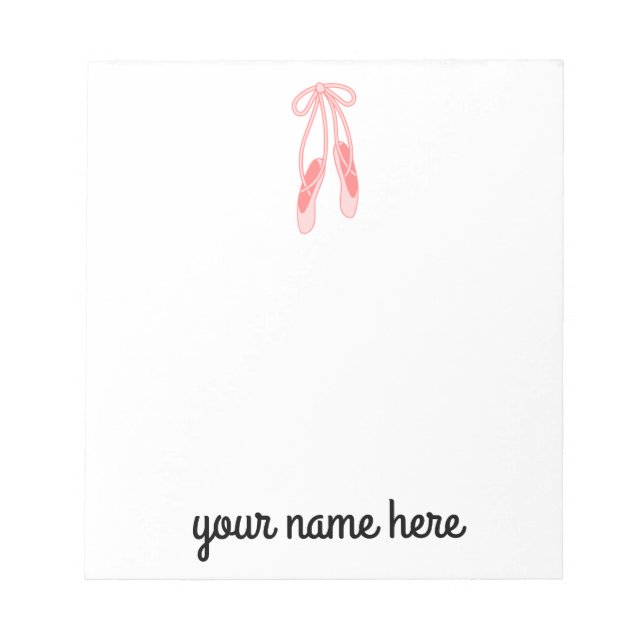 Bloco De Notas Ballerina Notepad Personalizado para Meninas (Frente)