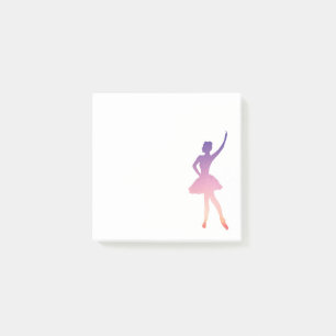 Bloco De Notas Ballerina silhueta rosa púrpura