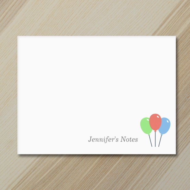 Bloco De Notas Balões Coloridos de Aniversário (Birthday Colored Balloons Post-it Notes)
