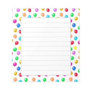 Bloco De Notas Balões de Aniversário Multicoloridos Enfileirados