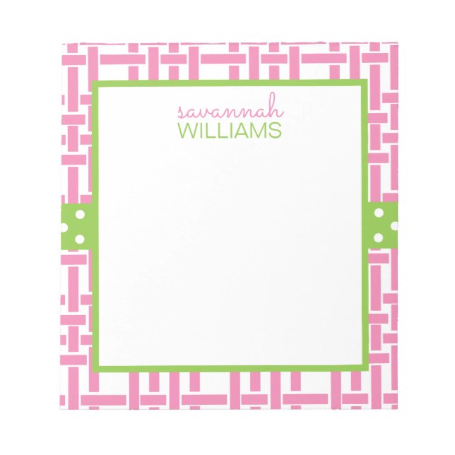 Bloco De Notas Bambu & Grosgrain Notepad Personalizado (Frente)
