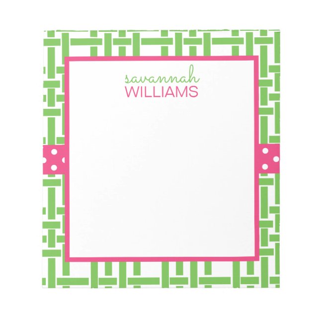 Bloco De Notas Bambu & Grosgrain Notepad Personalizado (Frente)