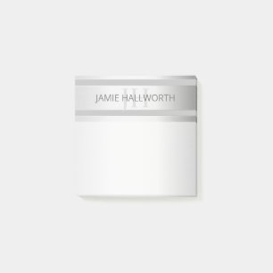 Bloco De Notas Bandas de Ombre Silver Faux Contemporâneas e Cinza