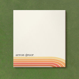 Bloco De Notas Bandas de Retrô Laranja Boho