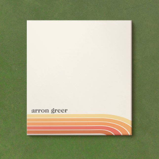 Bloco De Notas Bandas de Retrô Laranja Boho (Criador carregado)