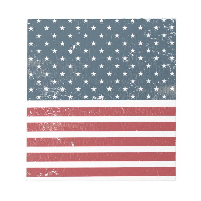 Bloco De Notas bandeira americana angustiada (Frente)