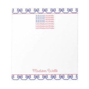 Bloco De Notas Bandeira Americana do Arco Patriótico da Aquarela
