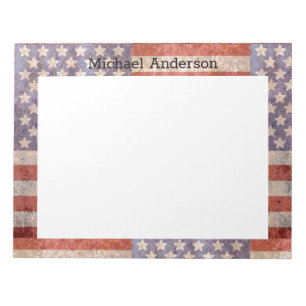 Bloco De Notas Bandeira americana do Grunge patriótico