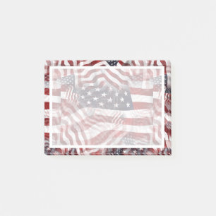 Bloco De Notas Bandeira Americana Vermelha Branca Azul Listras Es
