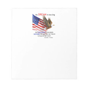 Bloco De Notas Bandeira & citações do trunfo de Eagle Donald J