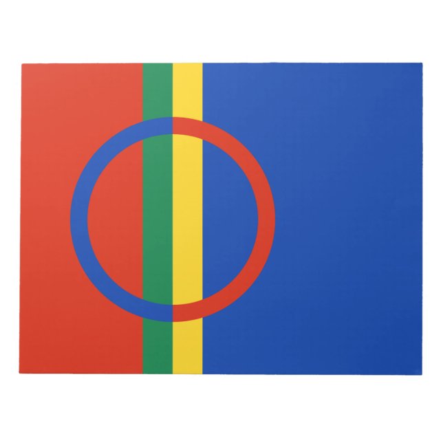 Bloco De Notas Bandeira da Lapónia (Natal) (Sami) (Laplander) (Frente)